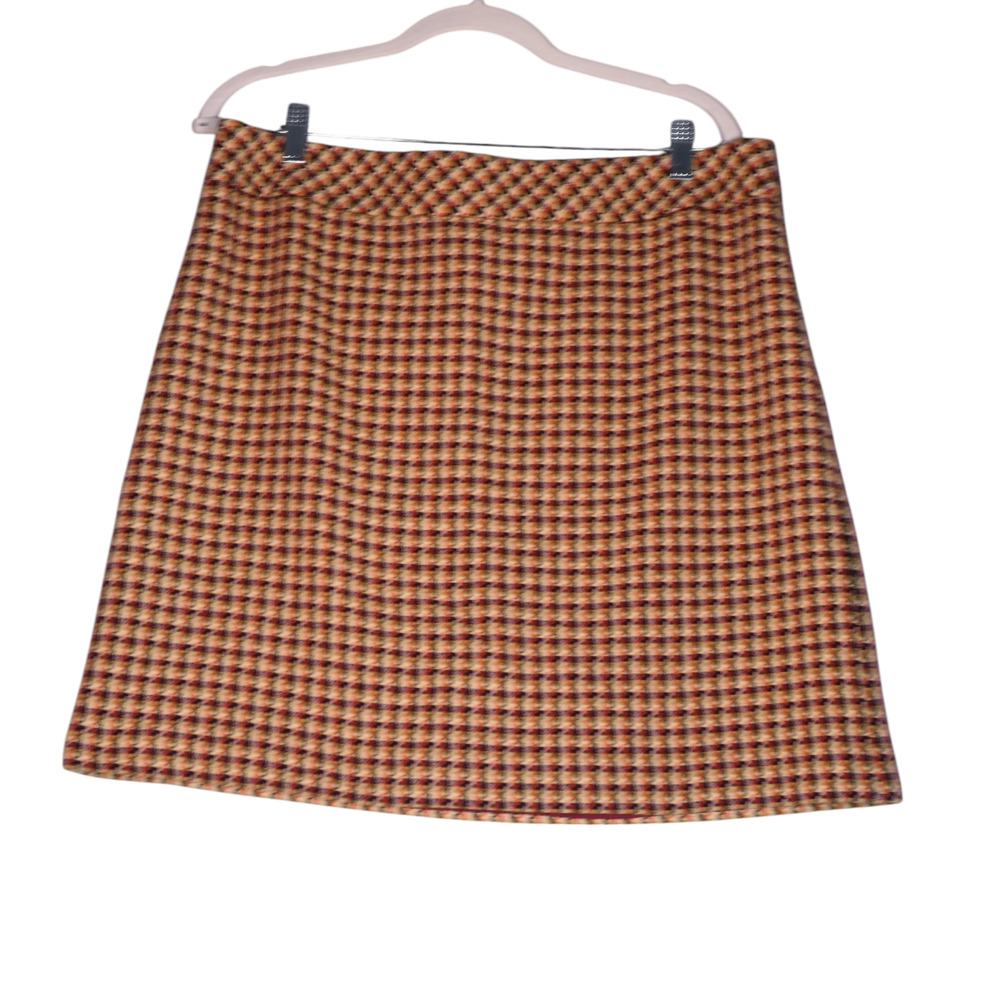 LOFT Plaid Mini Skirt in Mustard and Black Mix
